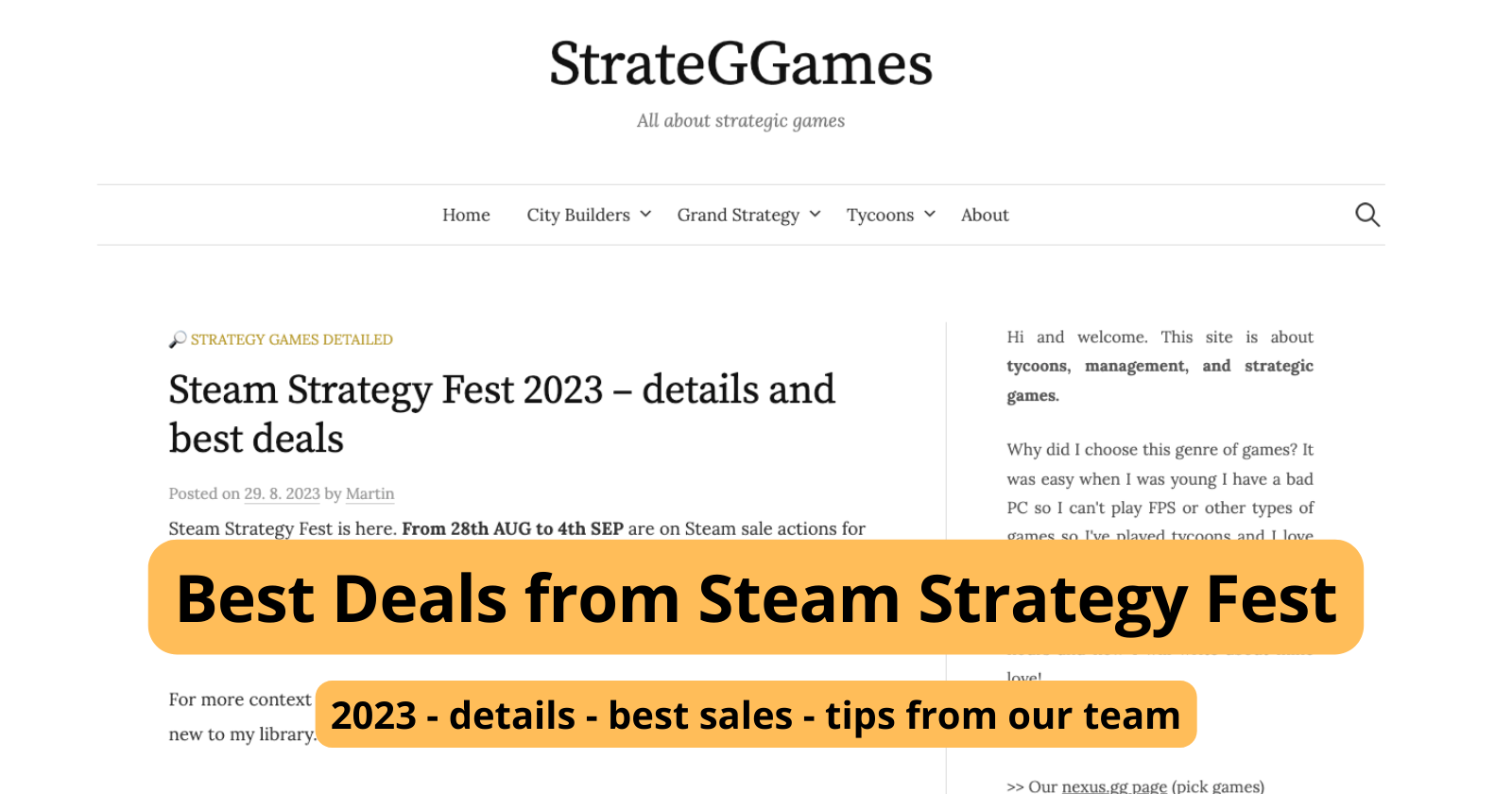Steam Strategy Fest 2023 details and best deals StrateGGames